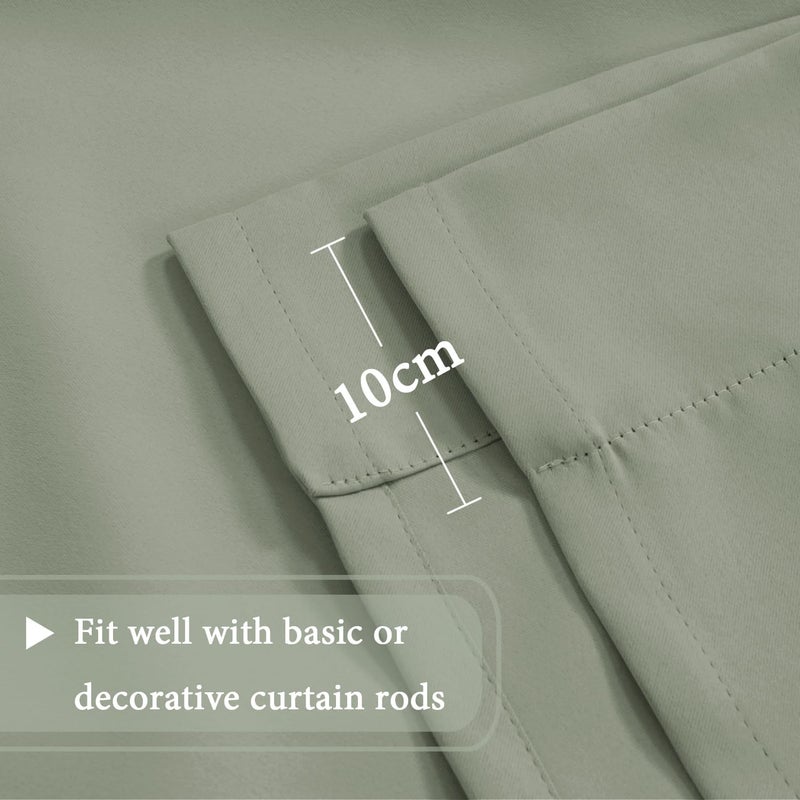 Mightree Blackout Tie Up Curtains for Windows, Three-Layer Woven Roman Curtains, Thermal Insulated Balloon Curtain, Shade Rod Valance for Kitchen, Living Room, Bedroom, Green, 42" Wx63 L - Image 5